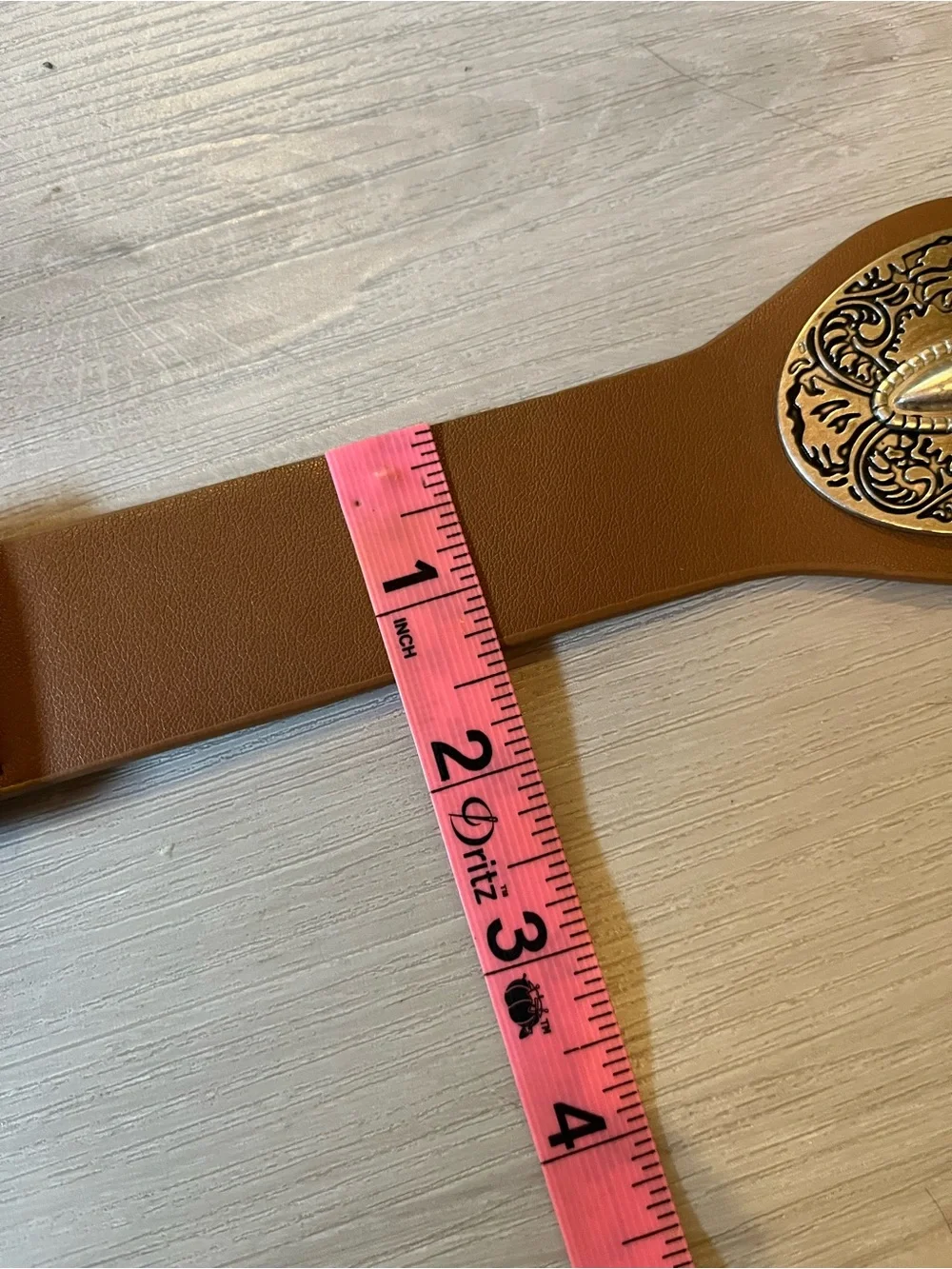 Western Cowgirl Brown Faux Leather Concho Belt with Silver Accents Size M NWT